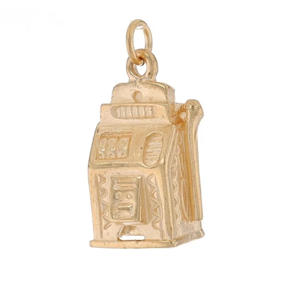 $599.99 • Buy Yellow Gold Slot Machine Charm - 14k One-Armed Bandit Casino Gambling