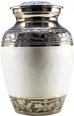 ESplanade Cremation Urn Memorial Jar Metal Burial Urns Keepsake For Ashes Brass • $44.99