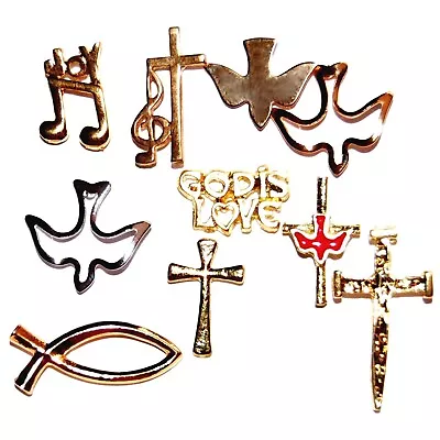 Christian Witness Dove Cross Music Ministry Note Choir Ichthus Lapel Pin Tie Tac • $7.75