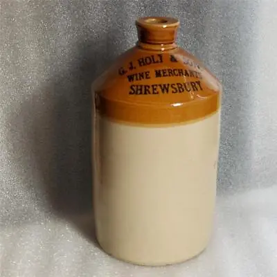 A Vintage Large Stoneware Flagon Holt & Sons Wine Merchants Shrewsbury 32cm Tall • £29.98