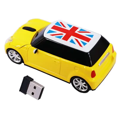 Hot Cordless 2.4Ghz Mini Cooper Car USB Optical Wireless Mouse PC Laptop Mice US • $13.99