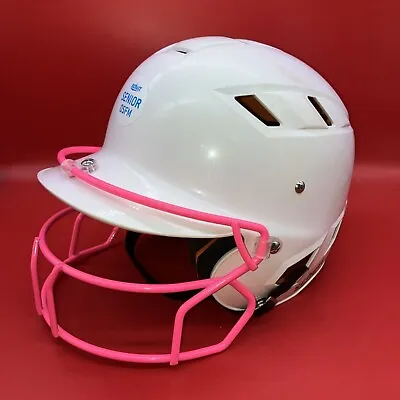 Schutt Fastpitch Softball Batting Helmet With Pink Face Guard - White • $18.97