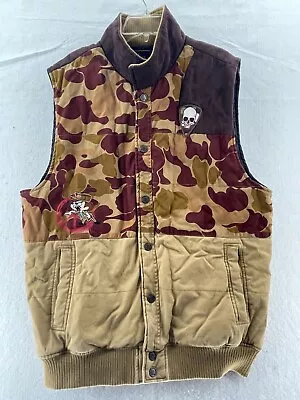 Heritage By America Quilted Vest Mens 2XL Camo Buffalo Nickel Snap Rebel • $27.22