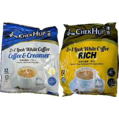 1 PACK Malaysia Chek Hup Ipoh White Coffee Variety 12 Sachets - Choose Flavor • $24.99