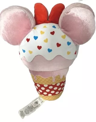 Minnie Mouse Scented Ice Cream Cone  Pillow Plush Disney Parks 18  NWOT • $50