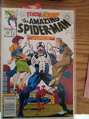 Amazing Spider-Man #374 Venom Attacks Vintage Marvel 1992 Barcode Tear On Back C • $7.49