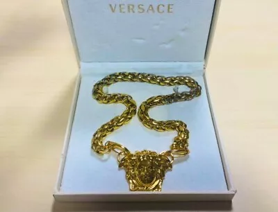 VERSACE Necklace Pendant Colo Gold Men's Authentic • $609.99