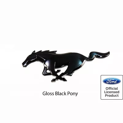 Fits 2015-23 Mustang Pony Front Emblem Gloss Black Genuine Ford Licensed OEM • $54.99