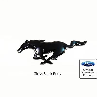 New 2015-23 Mustang Pony Rear Emblem Gloss Black Genuine Ford Licensed OEM • $54.99