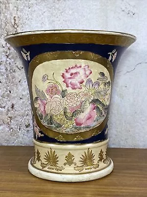 Vintage Chinese Porcelain Vase HFP MACAU Hand Painted Gilded Roses Floral D5 • $39.99