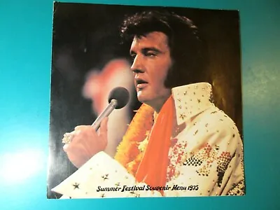 Rare!!! Excellent Condition! Elvis Presley Summer Festival Souvenir Menu 1975 • $450