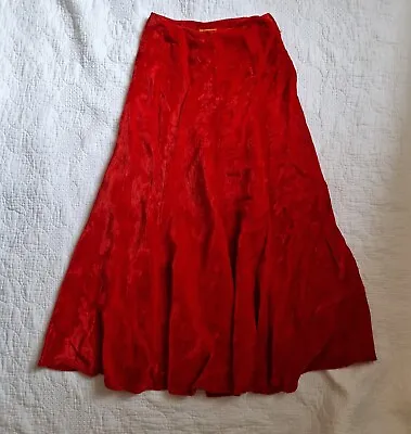 Oscar De La Renta Red Velvet Long Pret-a-porter Maxi Skirt UK 10 US 6 • £19