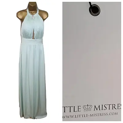 Mint Green Maxi Dress 12 Keyhole Neck Party Evening Wedding Occasion Prom • £35.99