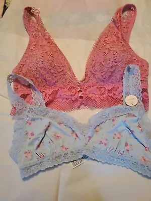 Bralettes  1- La Senza Pink 1- For Ever 21 Blue Xl NNT • $9