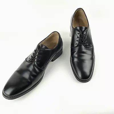 Merona Dress Shoes Men Size 10.5 Black Plain Toe Oxford 17730 • $16