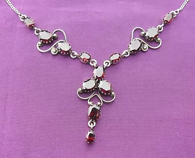 £15.99 • Buy Stunning Vintage Sterling Silver & Garnet Necklace