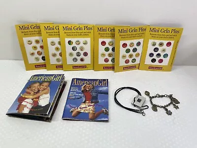 American Girl Mini Grin Pins Mini Book Mini Charm Bracelet Lot • $14.99