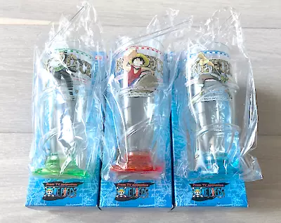 One Piece Zoro Luffy Usopp Straw Glass Juice Soft Drink Cup 220ml Set Of 3 New • $29.54