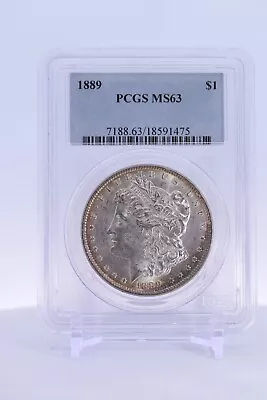 1889 Morgan Dollar (Graded And Slabbed) PCGS MS-63 • $1.99