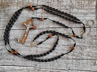 Franciscan Crown Rosary Decade  Cross Olive Wood Beads Habit BELT HABIT ROSARy • $35.99