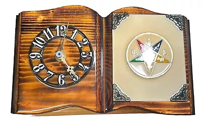 Vintage Wall Clock Masonic Freemason Wooden Order Of The Eastern Star • $24.99