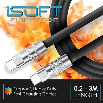 FireProof Fast Charging Charger Cable USB Type C For Samsung A02 A03 A04 A05 A3 • £7.99