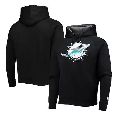 Men's Miami Dolphins New Era Black Training Collection Therma Pullover Hoodie • $24.99