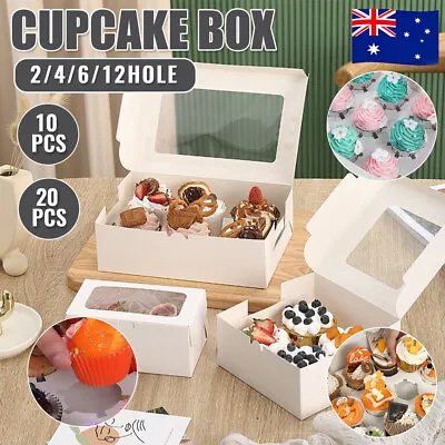 2/4/6/12 Holes Cupcake Box Wedding Party Gift Window Face Muffin Cup Cake Boxes • $16.99