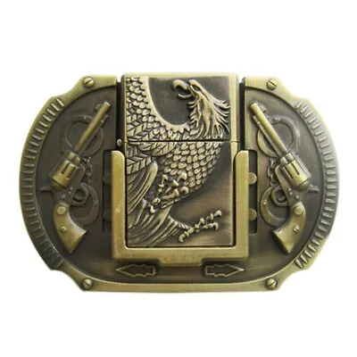 Eagle Guns Western Cowboy Bronze Plated Lighter Belt Buckle • $18.95