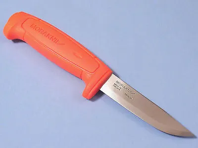 MORAKNIV Sweden 01832 Mora Basic 511 Orange Carbon Steel Knife 8 1/8  Over 12811 • $13.99