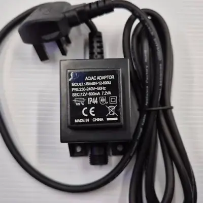 12 Volt 7.2 VA Watt Outdoor Water Feature Or Lighting Transformer IP44 • £16.99