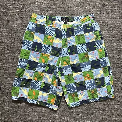 Vintage Abercrombie Fitch Shorts Men 36 Alligator Patchwork Nature Madras 90s • $32.76