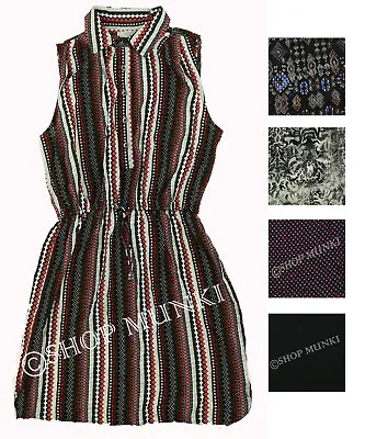 Matty M Women's Sleeveless Patterned Dress With Waist Tie • $9.99