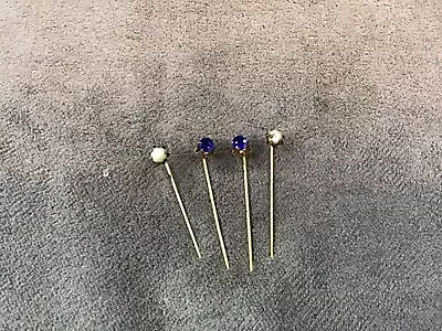 Antique Vintage Stick Hat Pin Lot Gold Filled -glass- Pearl • $13.95