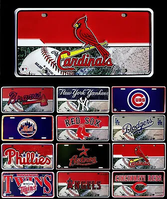 1 License Plate MLB Tag Sign Metal For Auto Car Truck Wall Decor CHOOSE TEAM • $14.95