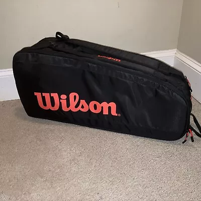 Wilson Ultra V4 Tour 6 Pack Tennis Bag Black W Red Lettering • $99.99