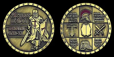 Knight Templar Armor Of God Bronze Token Collectible Coin Gift • $15