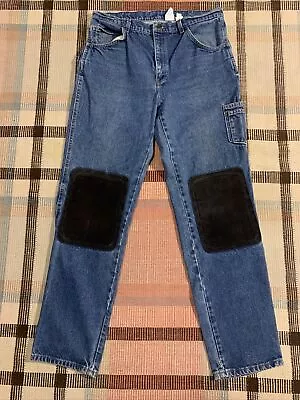 American Workwear Double Knee Denim Blue Jeans 36x33 Union Made In USA!!! 7990 • $19.95