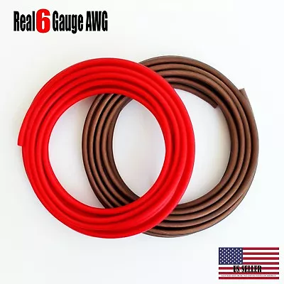 6 Gauge Awg Wire Cable 20 Ft 10 Black 10 Red Power Ground Stranded Primary • $22.99