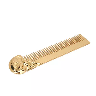 (Gold)Pocket Beard Comb Zinc Alloy Skull Pattern Hair Styling Mustache ZOK • $8.29