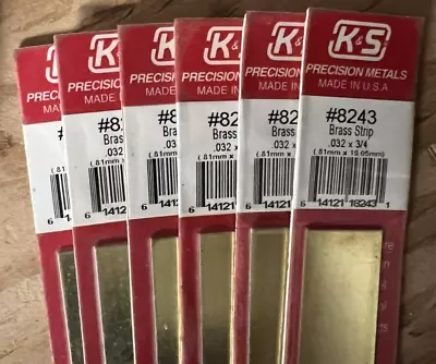 K&S Precision Metals Brass Strip .032  X 3/4  X 12  Stock #8243 • $5.99