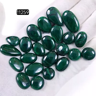 23Pc 361Ct  Malachite Back Unpolished Cabochon Gemstone Lot 25x14-14x14mm #11259 • $17.79