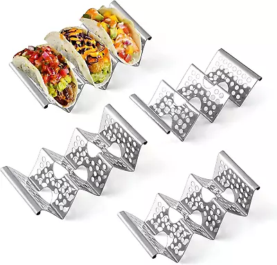 Taco Holders Set Of 4 Taco Stand Stainless Steel Taco Holder Each Can Hold 3  • $11.83