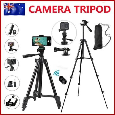 Professional Camera Tripod Stand Mount Remote + Phone Holder For IPhone Samsung • $17.54