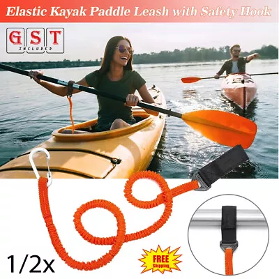 $9.69 • Buy 2x Kayak Canoe Paddle Leash Safety Fishing Rod Pole Coiled Lanyard Cord Tie Rope
