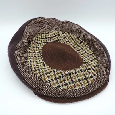 Borsalino Doria Hat Brown Cabbie Cap Made Italy Vintage Newsboy Golf 8 XXL Wool • $49.55