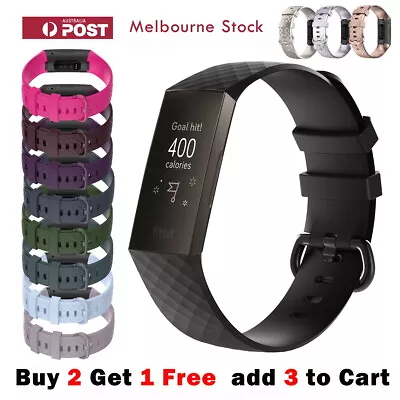 $5.80 • Buy Fitbit Charge 3 Band Charge 4 Replacement Silicone Watch Strap Classic Wristband