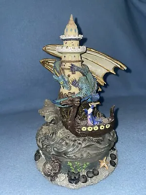Merlin Fights The Dragon Lighthouse Figurine Seashore Viking Boat Castle Guard • $29.99