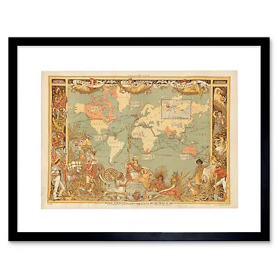 Maps British Empire 1886 Imperial Illustrated People World Art Print 12x16 Inch • £11.99