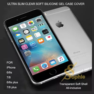 Ultra Slim Clear Soft Silicone Gel Case Cover For IPhone 6 6s 7 8 PLUS • $3.99